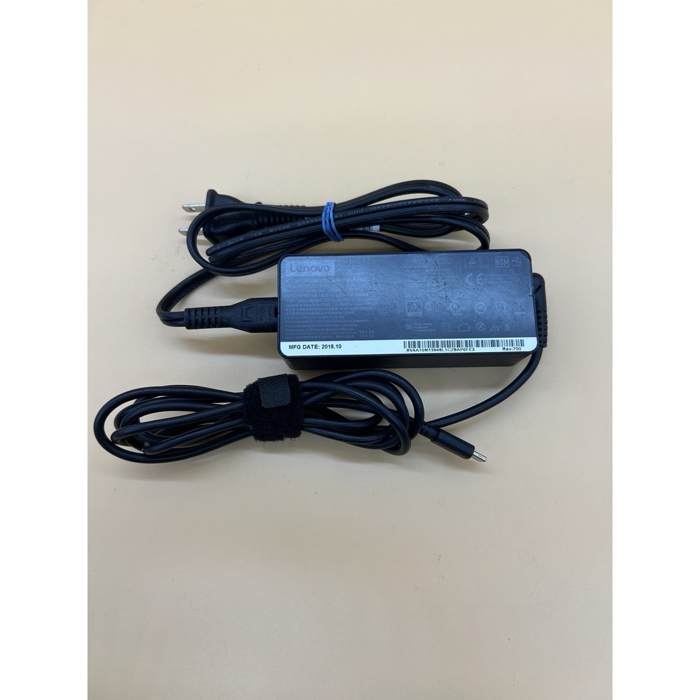 Genuine Lenovo 65w USB-C ADLX65YLC2A Power Charger Adapter w/ Power Cable OEM